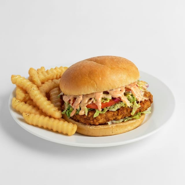 Deep Fried Halibut Burger.